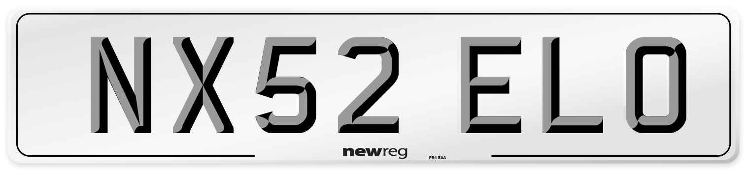 NX52 ELO Number Plate from New Reg